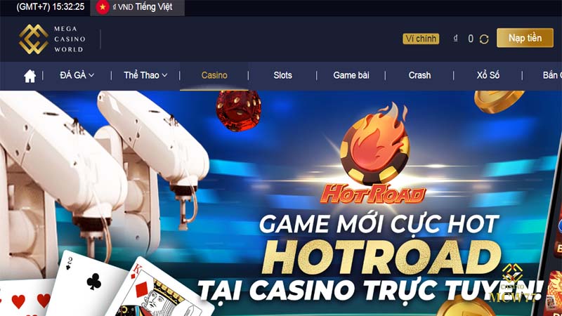 Chọn mục Casino để tìm kiếm game Rồng hổ